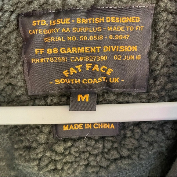 Fat Face Men’s fleece pullover quarter zip forest green jacket size  Medium - Picture 7 of 7